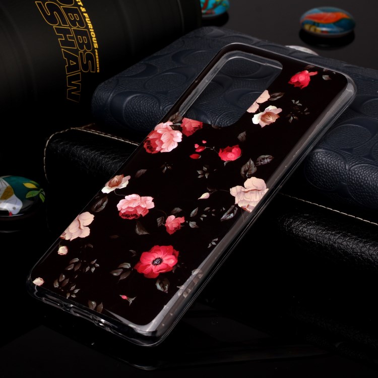 Noctilucent IMD TPU Phone Back Case for Samsung Galaxy S20 Ultra - Flower-4