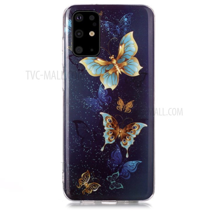 Luminous TPU Pattern Printing IMD Protetive Shell for Samsung Galaxy S20 Plus - Beautiful Butterfly-2