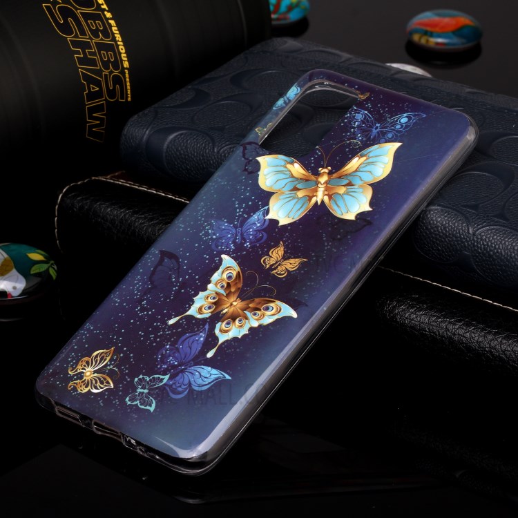 Luminous TPU Pattern Printing IMD Protetive Shell for Samsung Galaxy S20 Plus - Beautiful Butterfly-4