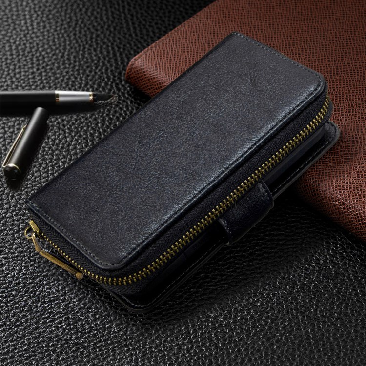 Zipper Wallet Design Leather Phone Protective Cover Shell for Samsung Galaxy Note 10 5G / Note 10 - Black-10