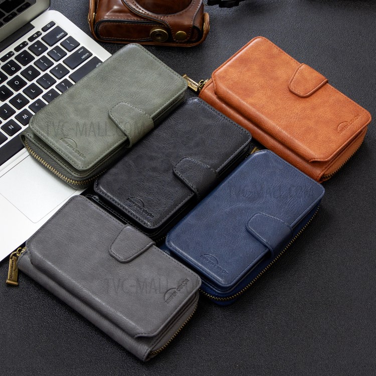 Zipper Wallet Design Leather Phone Protective Cover Shell for Samsung Galaxy Note 10 5G / Note 10 - Black-12