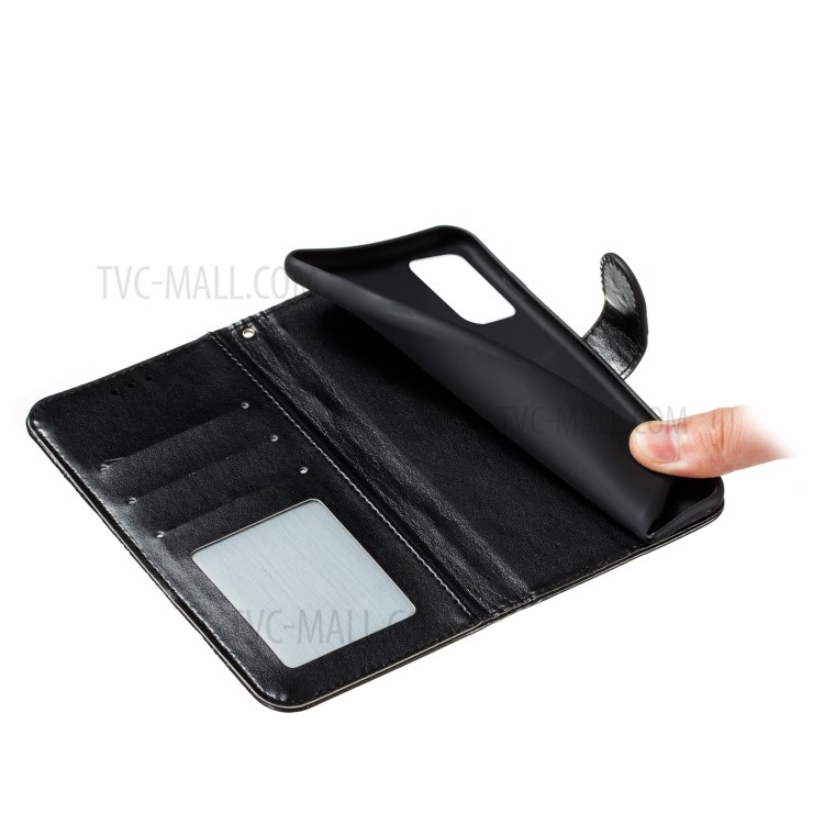 Imprint Malanda Flower Protective Wallet Stand Leather Case with Strap for Samsung Galaxy M31 - Black-10