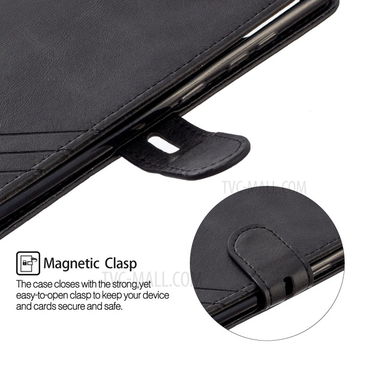 Wallet Leather Stand Phone Case Cover with Lanyard for Samsung Galaxy A81 / Note 10 Lite - Black-7