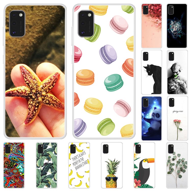 Clear Pattern Printing Soft TPU Back Case for Samsung Galaxy A41 (Global Version) - Banana Leaves-2