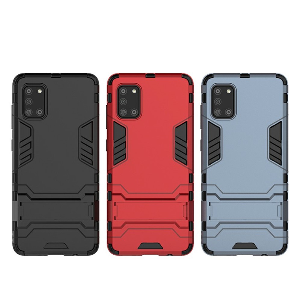 Cool Guard PC + TPU Shell with Kickstand for Galaxy A31 - Black-10