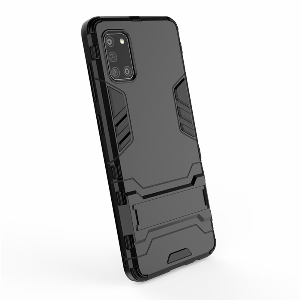 Cool Guard PC + TPU Shell with Kickstand for Galaxy A31 - Black-5