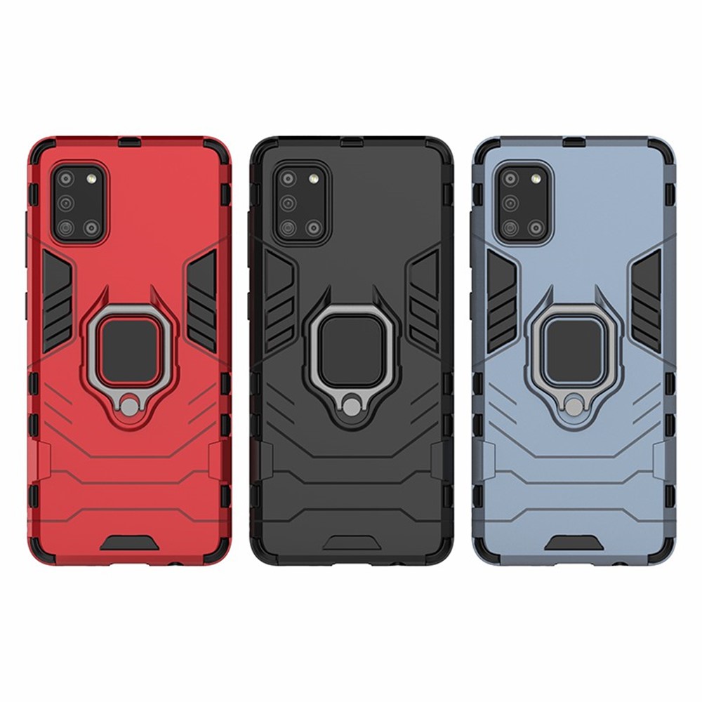 PC + TPU Stylish Case with Kickstand for Galaxy A31 - Red-6