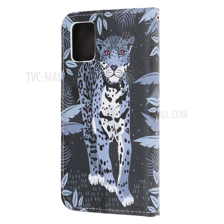 Newly Cross Texture Stylish Patterned Leather Stand Wallet Case for Samsung Galaxy A71 5G SM-A716 - Leopard-5