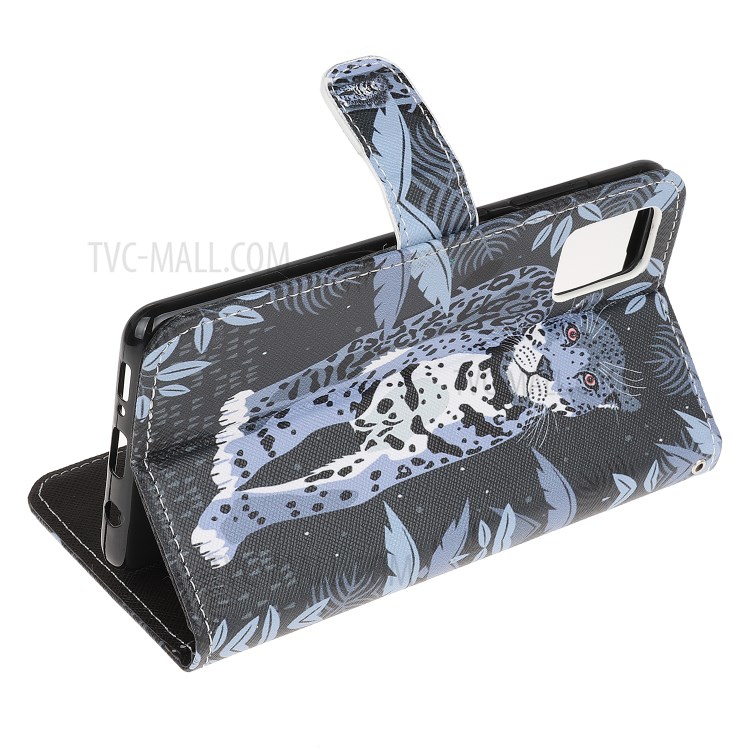 Newly Cross Texture Stylish Patterned Leather Stand Wallet Case for Samsung Galaxy A71 5G SM-A716 - Leopard-6