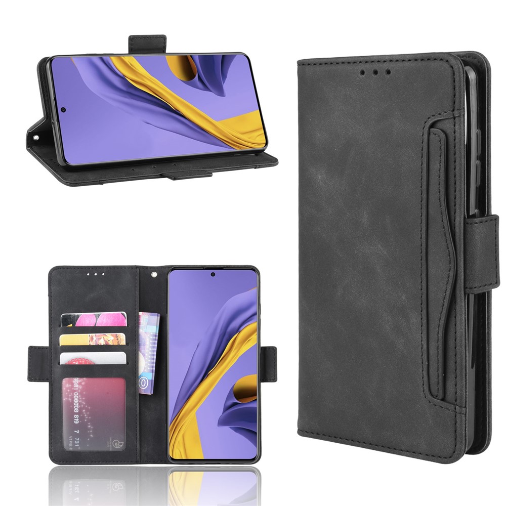 With Stand PU Leather Cover with Multiple Card Slots for Samsung Galaxy A51 5G SM-A516 - Black-1