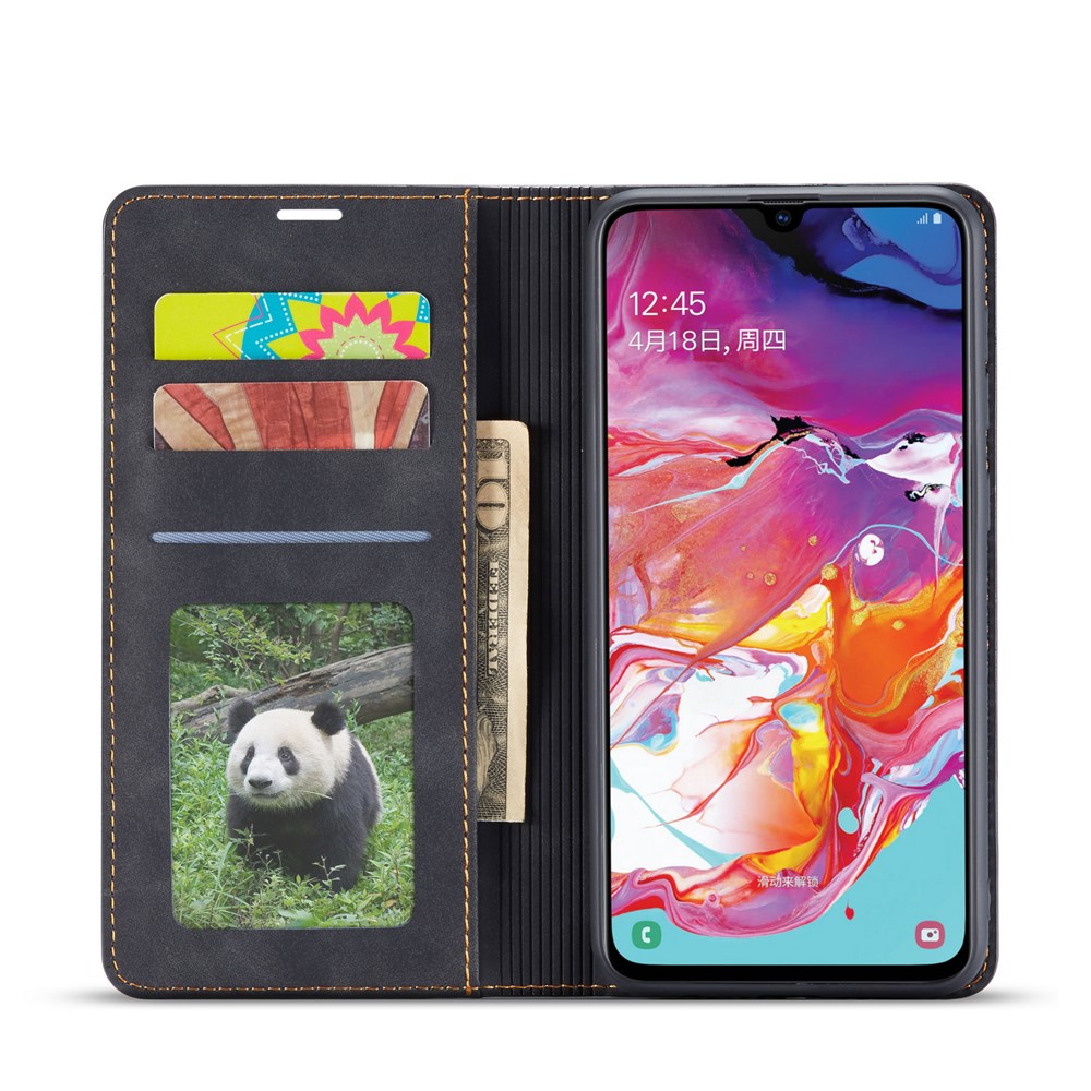 FORWENW Série Fantastique Cuir Toucher Soyeux Étui Mobile Pour Samsung Galaxy A41 (version Internationale) - Noir-3