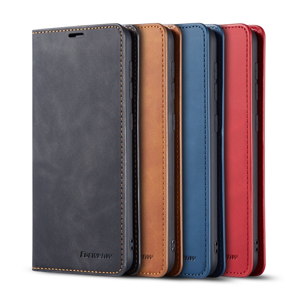 FORWENW Série Fantastique Cuir Toucher Soyeux Étui Mobile Pour Samsung Galaxy A41 (version Internationale) - Noir-6