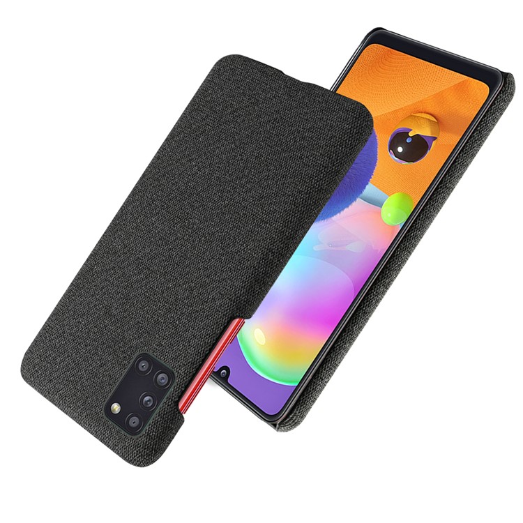 KSQ Cloth Coated PC Mobile Protective Phone Case Cover for Samsung Galaxy A31 - Black-2