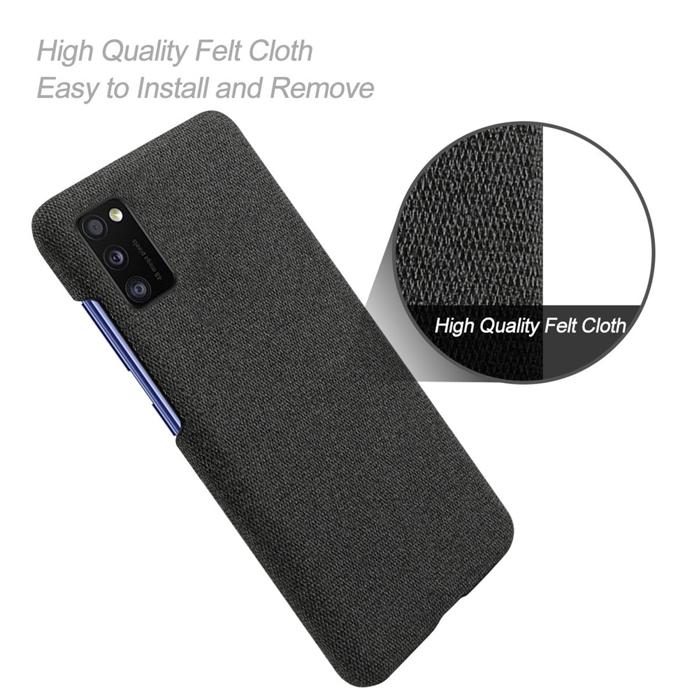 KSQ Cloth Coated PC Mobile Protective Phone Case Cover for Samsung Galaxy A41 (Global Version) - Black-4