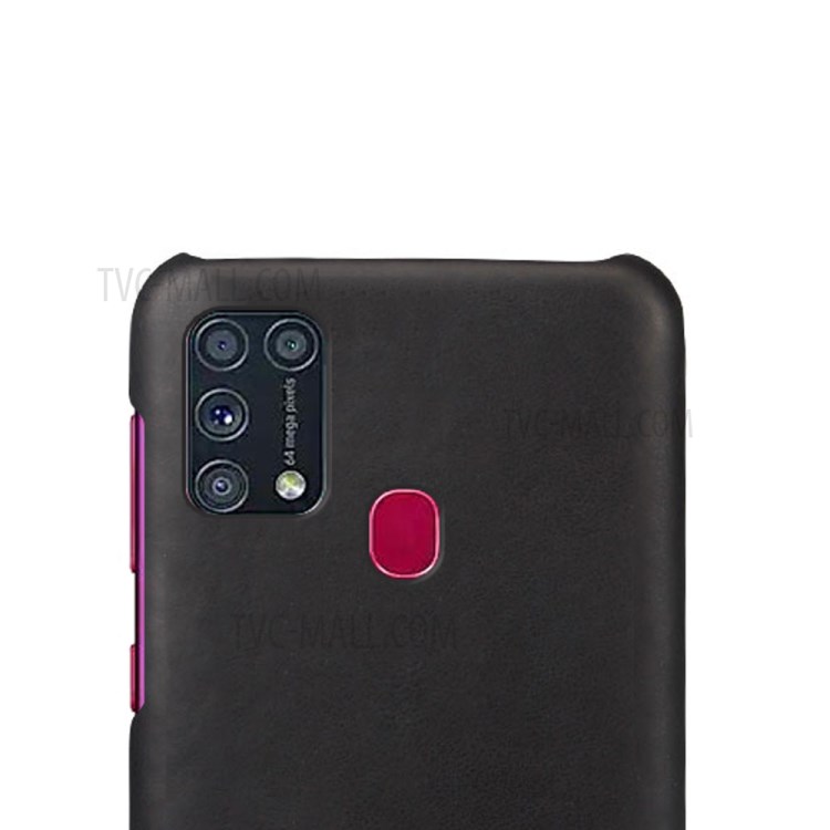 KSQ Crazy Horse Skin PU Leather Coated PC Shell for Samsung Galaxy M31 - Black-3