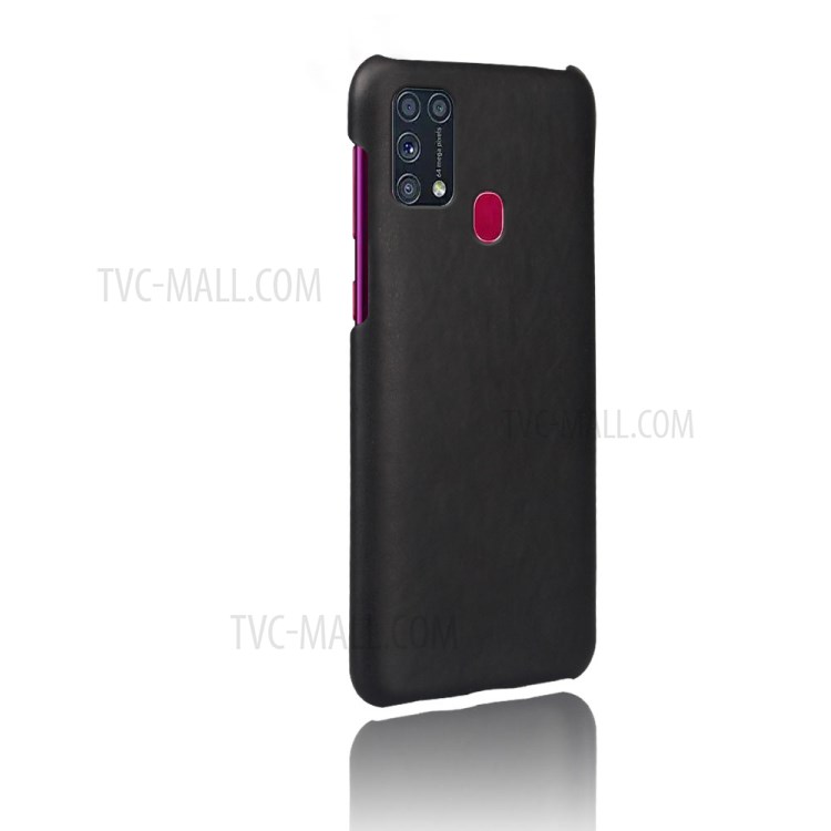 KSQ Crazy Horse Skin PU Leather Coated PC Shell for Samsung Galaxy M31 - Black-4