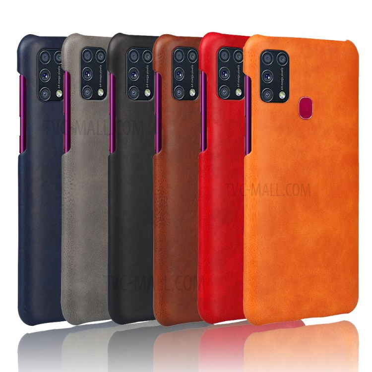 KSQ Crazy Horse Skin PU Leather Coated PC Shell for Samsung Galaxy M31 - Black-5
