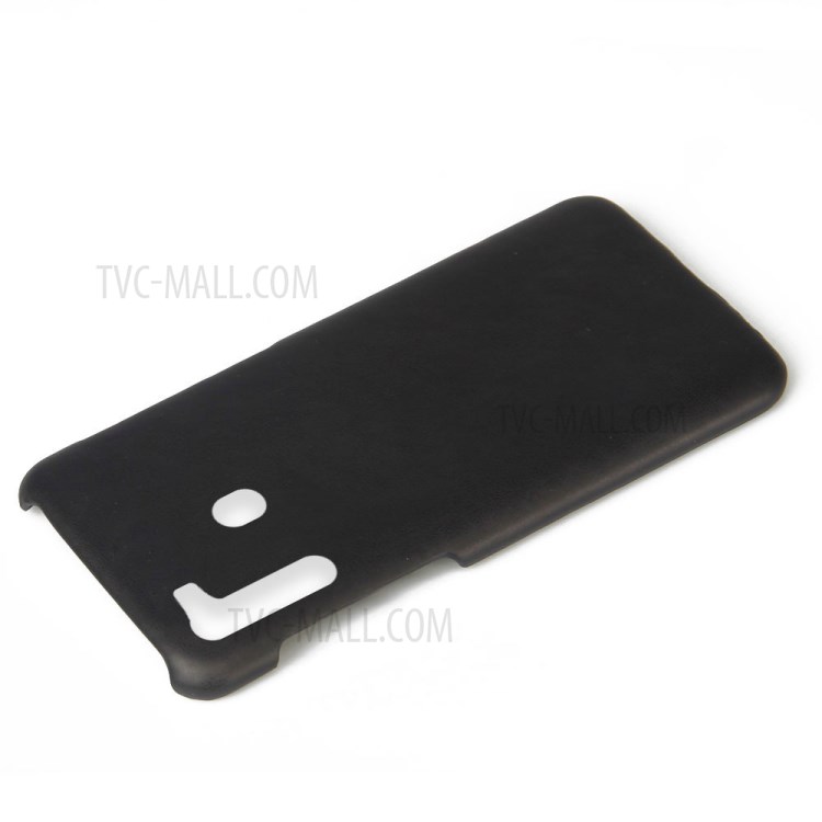 KSQ Crazy Horse Skin PU Leather Coated PC Shell for Samsung Galaxy A21 - Black-2