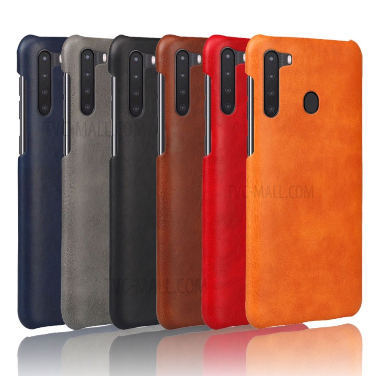 KSQ Crazy Horse Skin PU Leather Coated PC Shell for Samsung Galaxy A21 - Black-5
