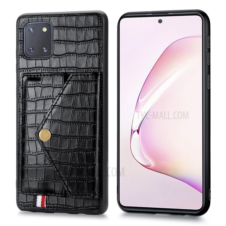 Crocodile Skin PU Leather Coated TPU Case for Samsung Galaxy A81/Note 10 Lite - Black-3