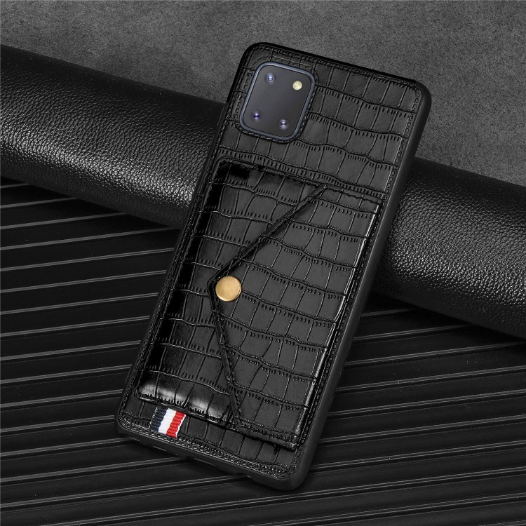 Crocodile Skin PU Leather Coated TPU Case for Samsung Galaxy A81/Note 10 Lite - Black-5