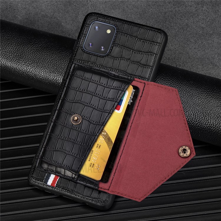 Crocodile Skin PU Leather Coated TPU Case for Samsung Galaxy A81/Note 10 Lite - Black-6