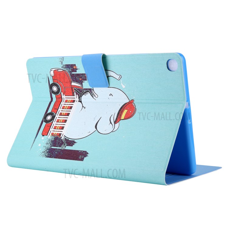 Pattern Printing Card Slots Flip Leather Tablet Case for Samsung Galaxy Tab A 10.1 (2019) SM-T510/T515 - Elephant-3