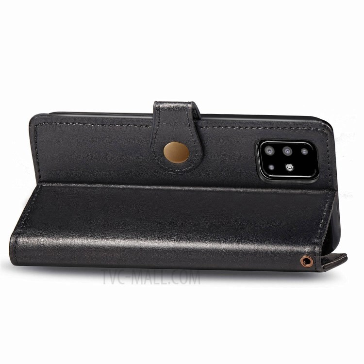 Round Buckle Wallet Leather Stand Case for Samsung Galaxy A71 SM-A715 - Black-6