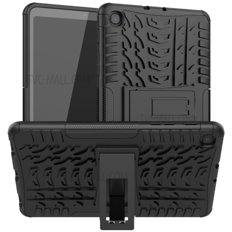 2-in-1 Tyre Style PC + TPU Combo Phone Cover for Samsung Galaxy Tab A 8.4 (2020) - Black-1