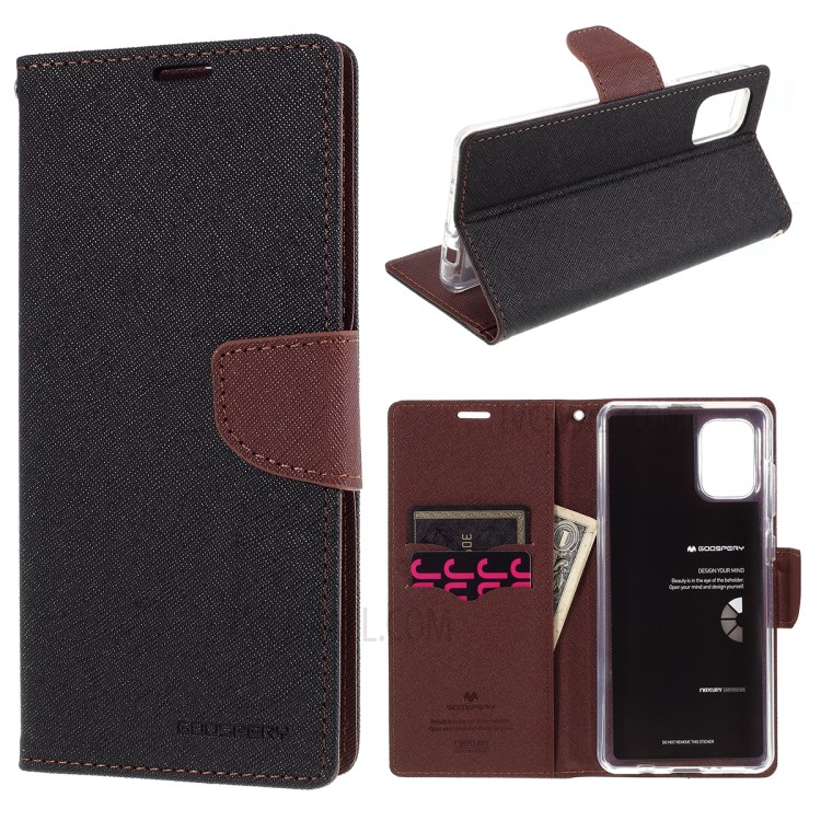 MERCURY GOOSPERY Leather Wallet Stand Case for Samsung Galaxy A71 SM-A715 - Black-1