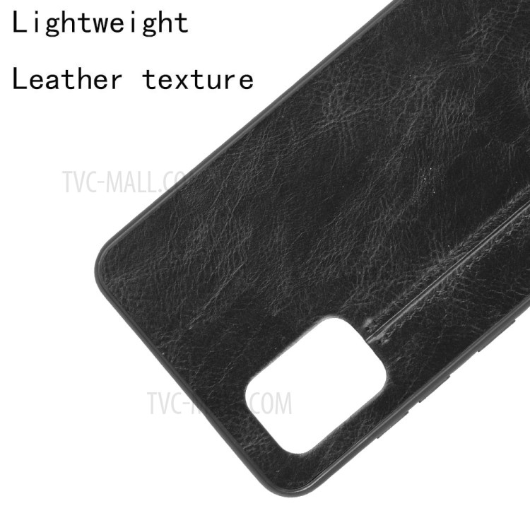 Leather Coated PC + TPU Combo Phone Shell for Galaxy A31 - Black-2