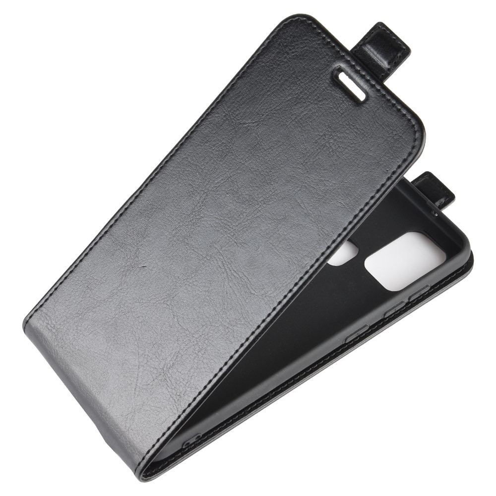 Crazy Horse Skin Vertical Flip Leather Shell for Samsung Galaxy A21s - Black-4