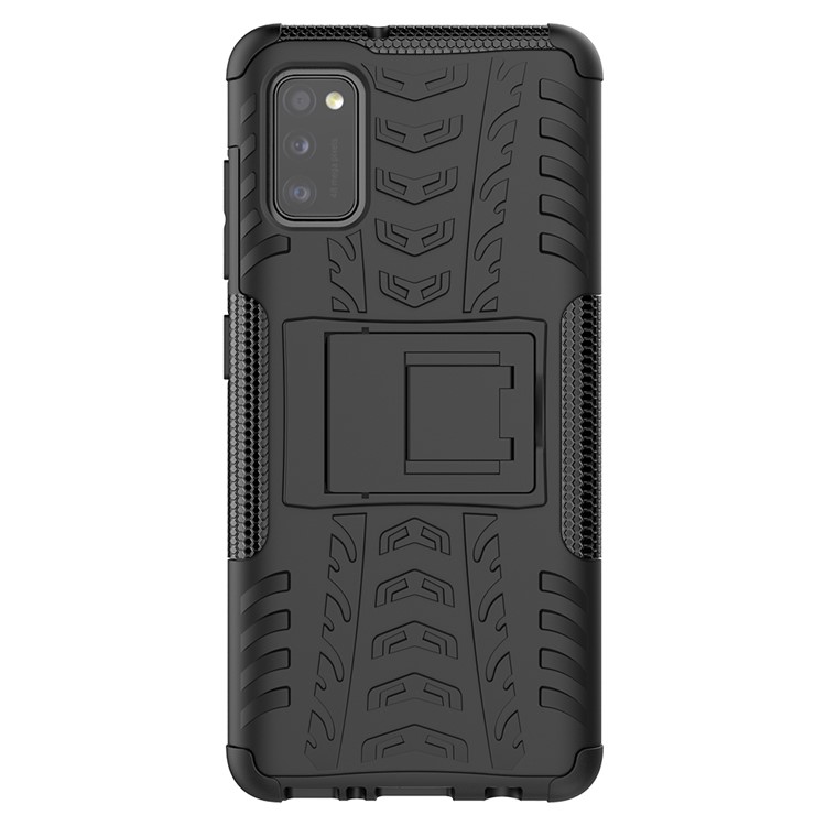 Anti-slip-pc + Tpu-fall Mit Kickstand Für Samsung Galaxy A41 (globale Version) - Schwarz