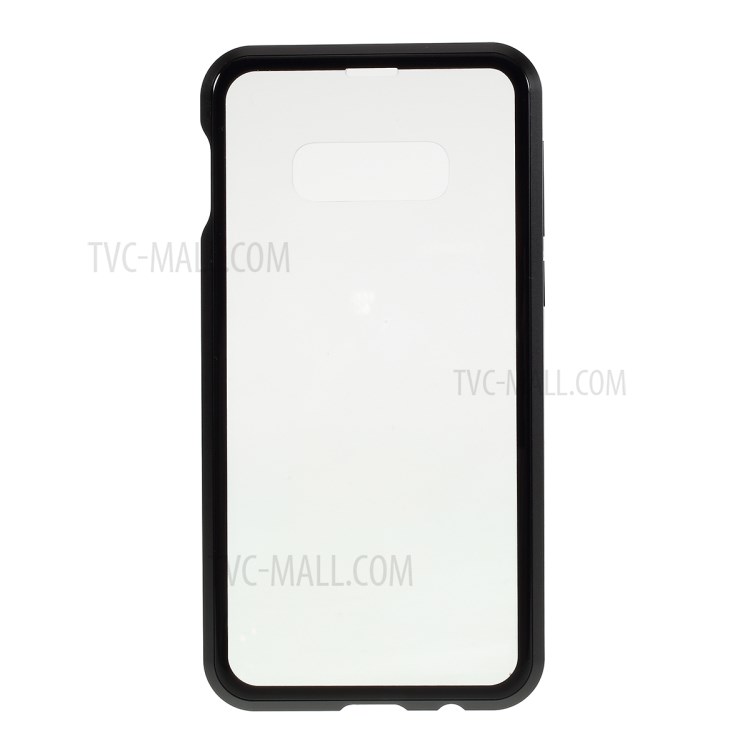 Full Covering Magnetic Metal Frame + Tempered Glass Case for Samsung Galaxy S10e - Black-5