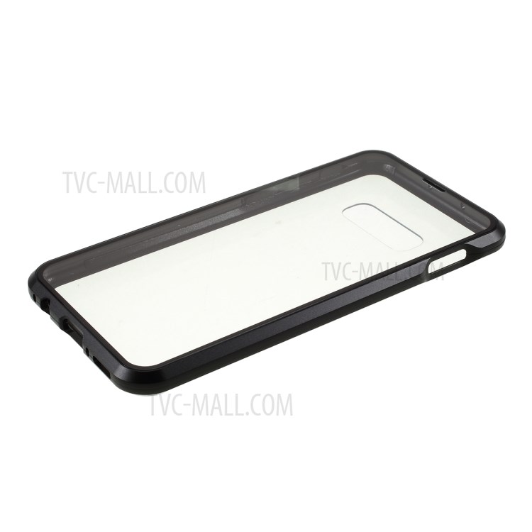 Full Covering Magnetic Metal Frame + Tempered Glass Case for Samsung Galaxy S10e - Black-6