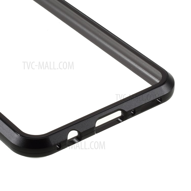 Full Covering Magnetic Metal Frame + Tempered Glass Case for Samsung Galaxy S10e - Black-7