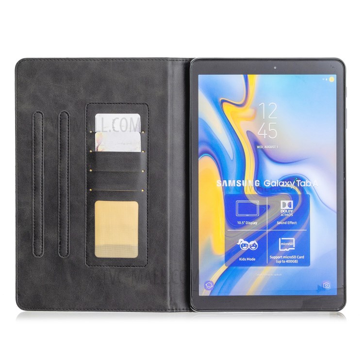 Геометрический Рисунок Кожи Стойки Смарт-крышка Для Samsung Galaxy Tab, 10.5 (2018) T590 T595 - Черный-4