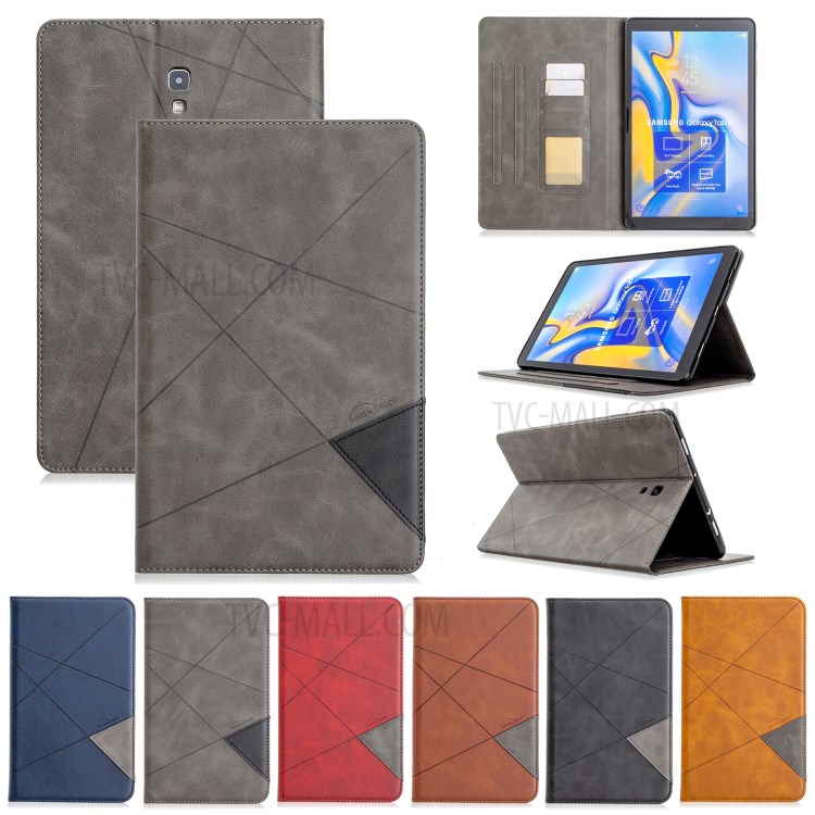 Геометрический Рисунок Кожи Стойки Смарт-крышка Для Samsung Galaxy Tab, 10.5 (2018) T590 T595 - Черный-9