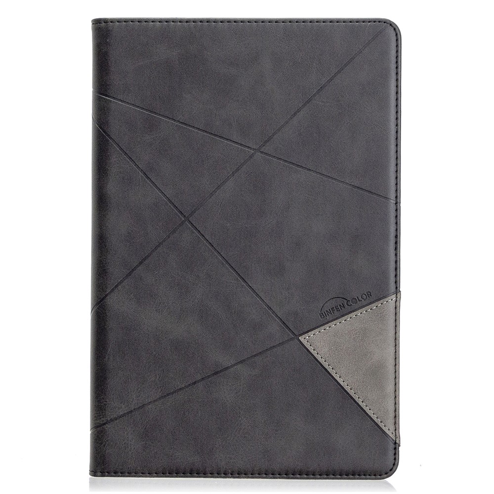 Padrão Geométrico Wake / Sleep Leather Stand Case Para Samsung Galaxy Tab S5E SM-T720 - Preto