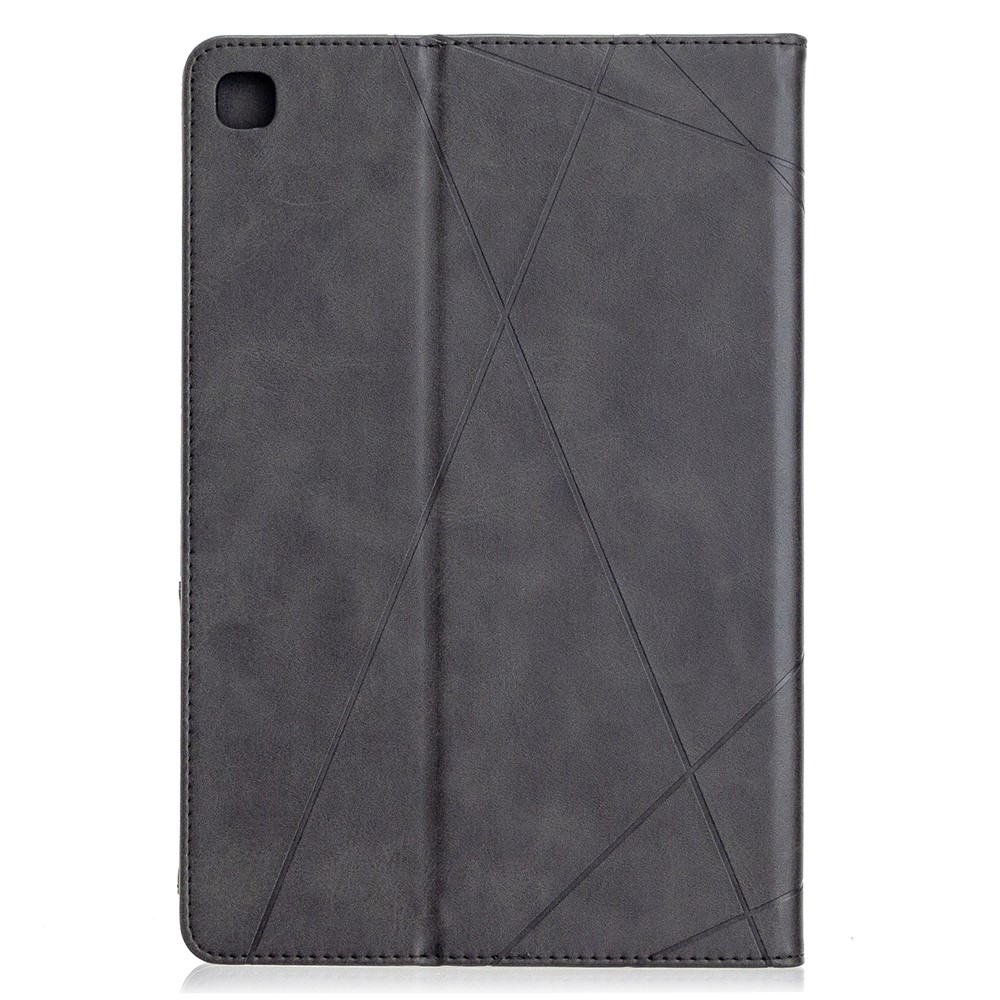 Padrão Geométrico Wake / Sleep Leather Stand Case Para Samsung Galaxy Tab S5E SM-T720 - Preto