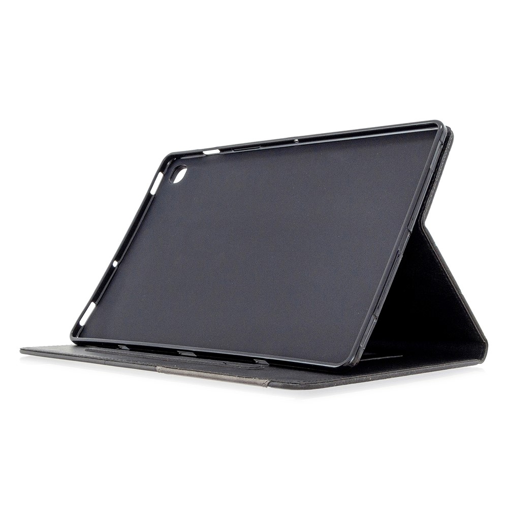 Geometrische Muster Wake / Sleep Leather Treat Case Für Samsung Galaxy Tab S5E SM-T720 - Schwarz