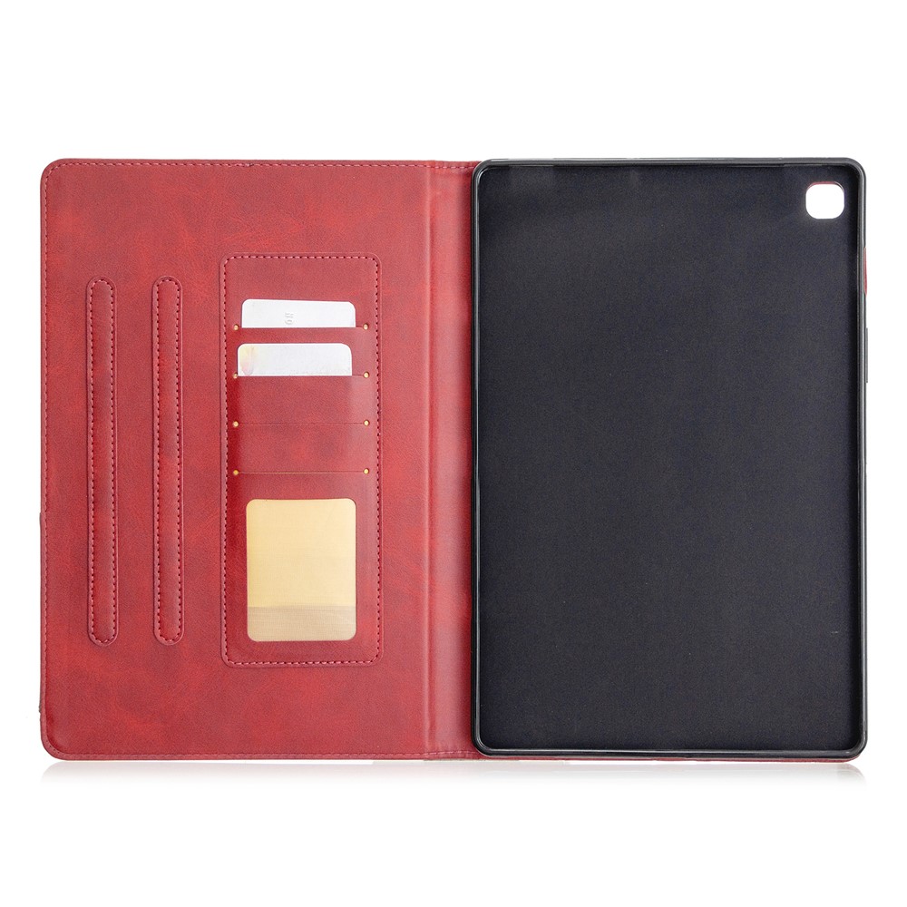 Geometric Pattern Wake/Sleep Leather Stand Case for Samsung Galaxy Tab S5e SM-T720 - Red-4