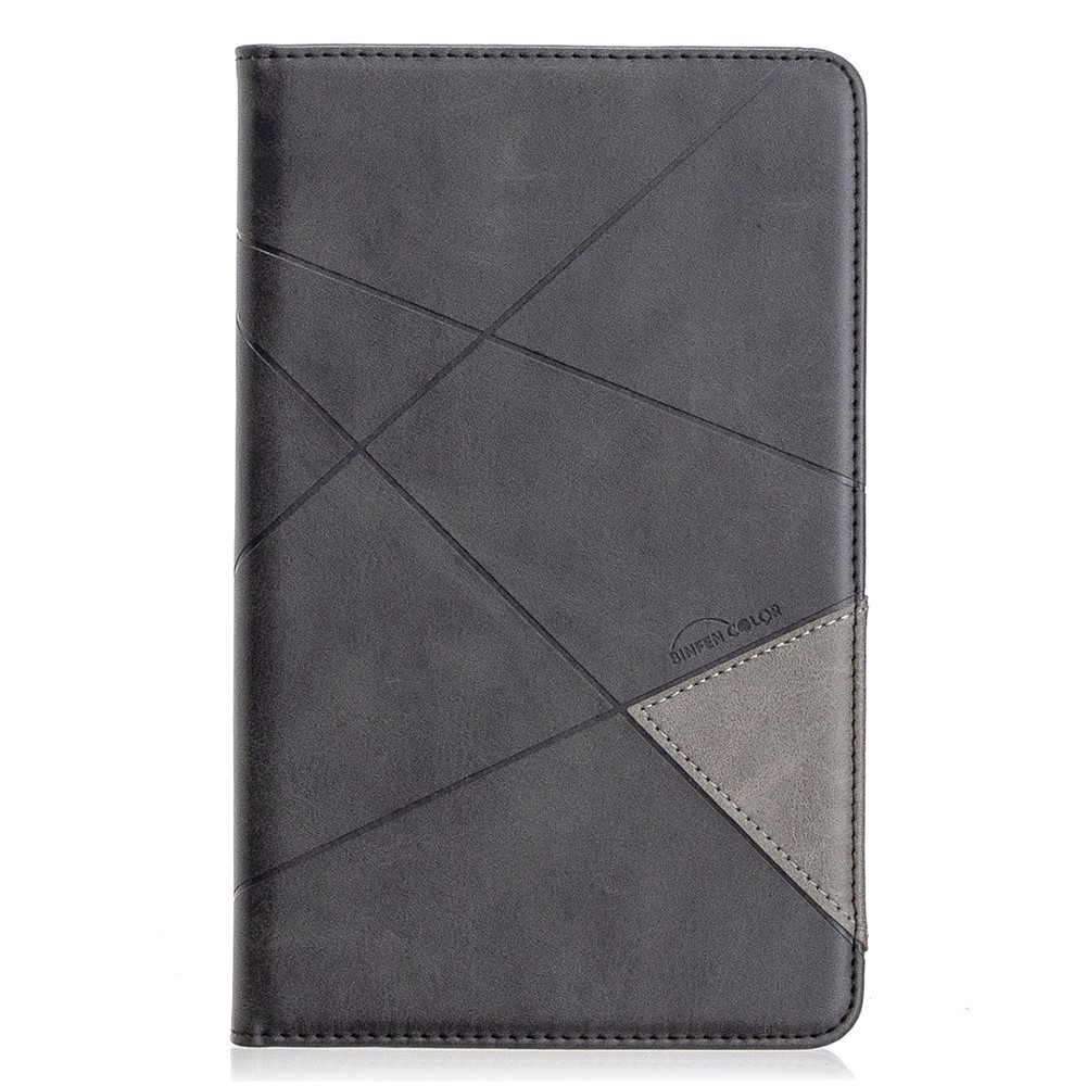 Estuche De Cuero Estela / Del Sueño Patrón Geométrico Para Samsung Galaxy Tab A 8.0 (2019) Con La Pluma S SM-P200 - Negro-2