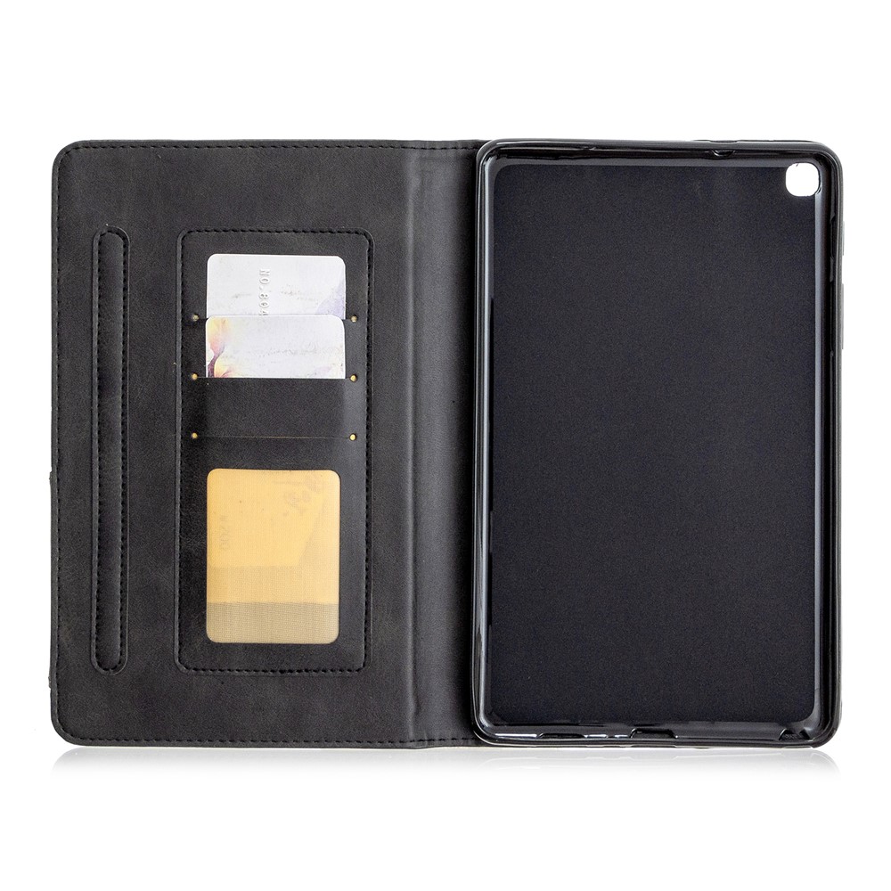 Estuche De Cuero Estela / Del Sueño Patrón Geométrico Para Samsung Galaxy Tab A 8.0 (2019) Con La Pluma S SM-P200 - Negro-4