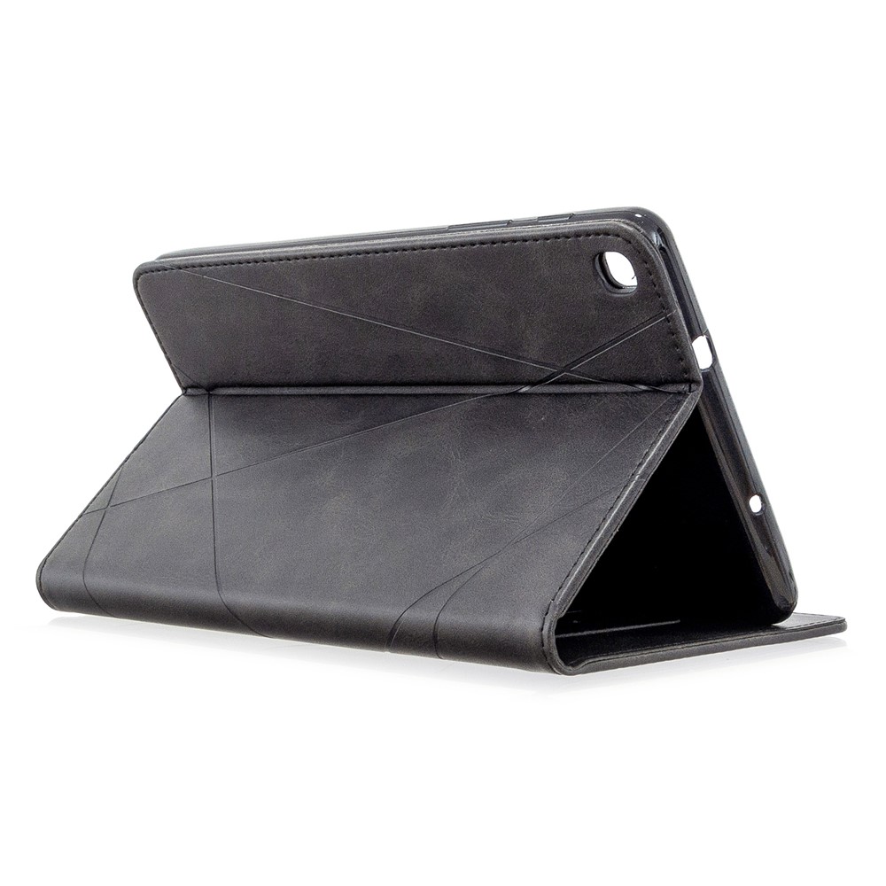 Estuche De Cuero Estela / Del Sueño Patrón Geométrico Para Samsung Galaxy Tab A 8.0 (2019) Con La Pluma S SM-P200 - Negro-5