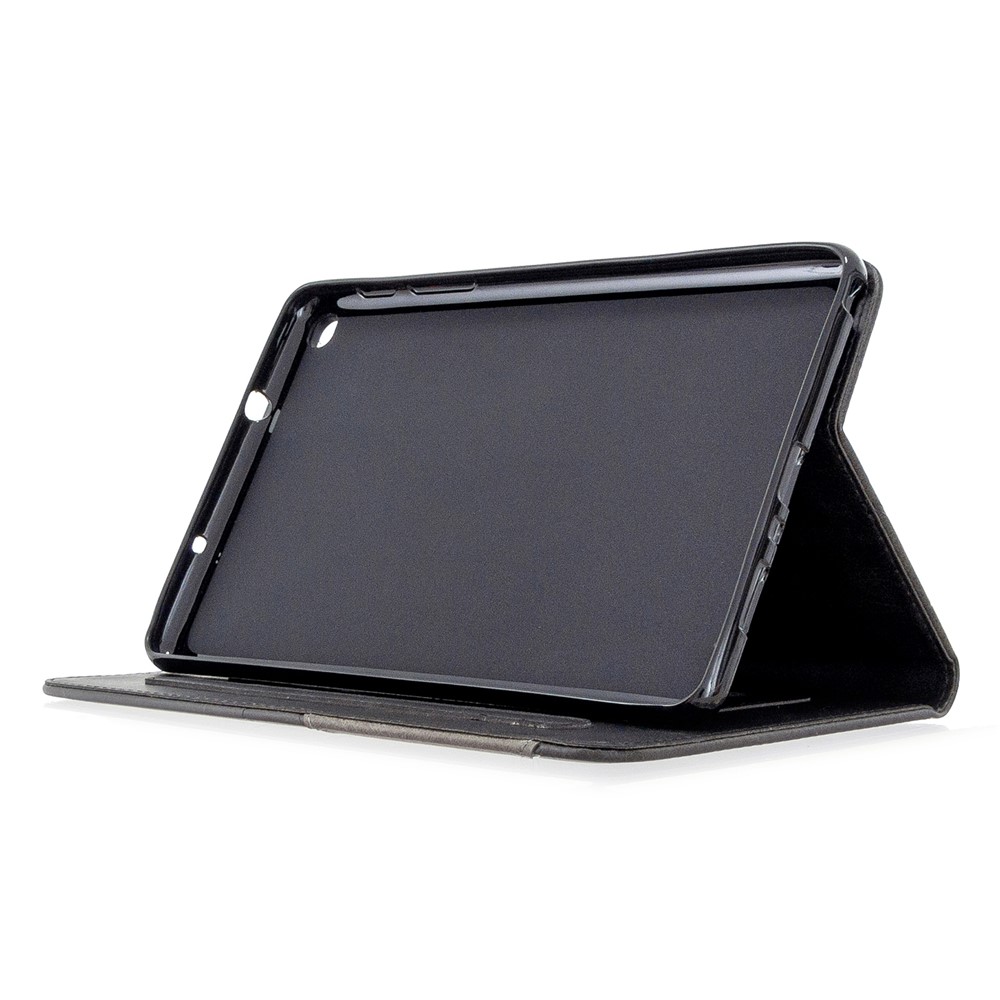 Estuche De Cuero Estela / Del Sueño Patrón Geométrico Para Samsung Galaxy Tab A 8.0 (2019) Con La Pluma S SM-P200 - Negro-6