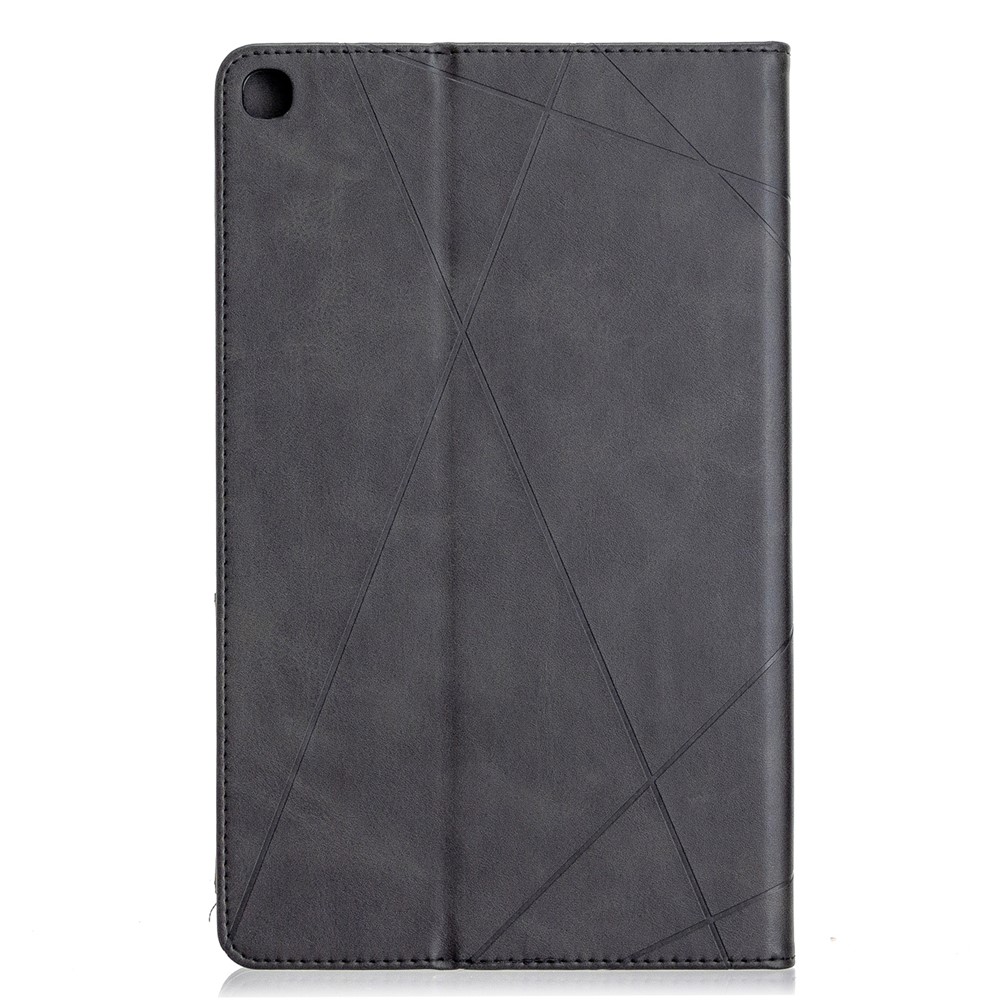 Couverture En Cuir Intelligente À Motif Géométrique Avec Emplacement De Carte Pour Samsung Galaxy Tab A 10.1 (2019) T510 - Noir