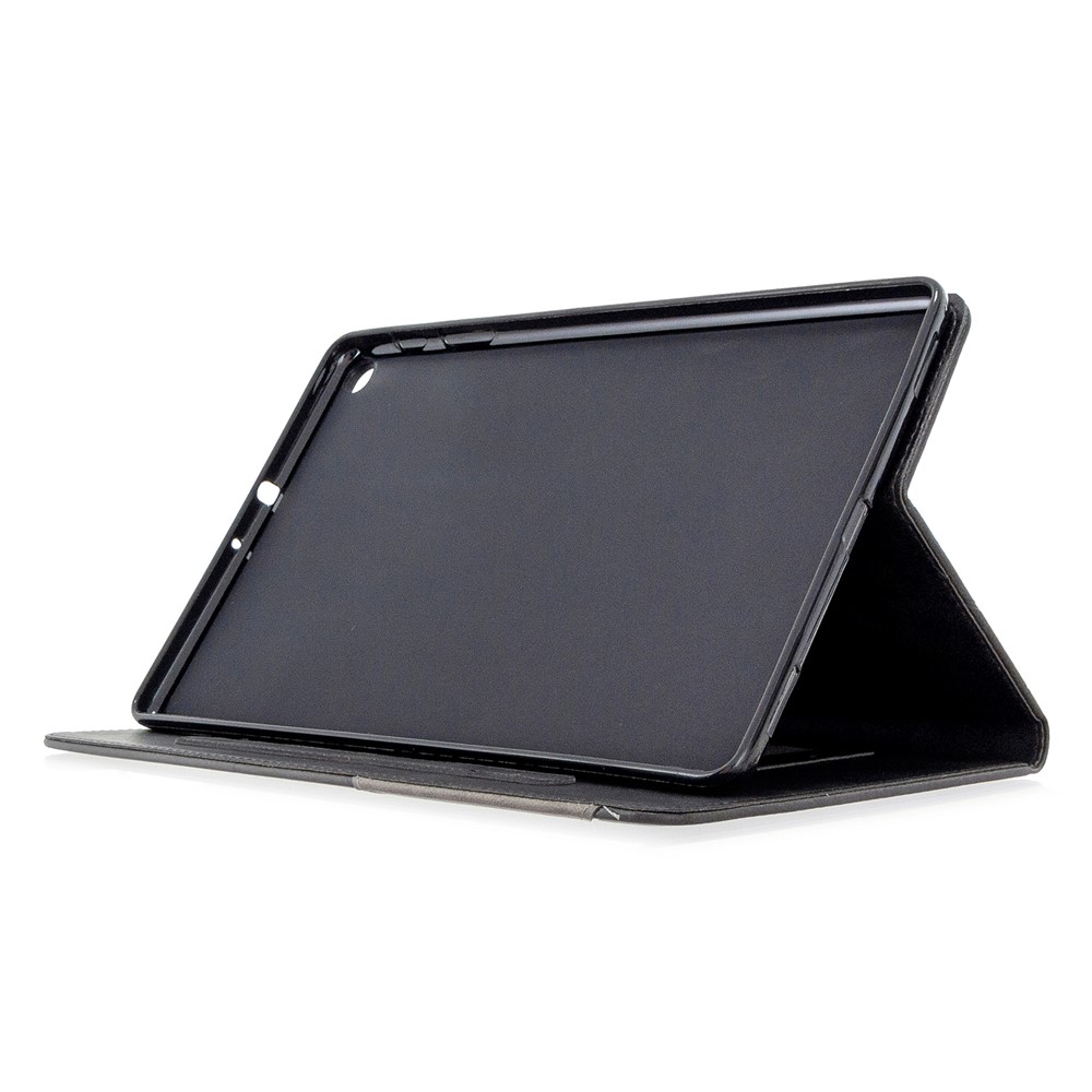 Copertura Geometrica In Pelle Intelligente Con Slot Per Schede Per Samsung Galaxy Tab A 10.1 (2019) T510 - Nero