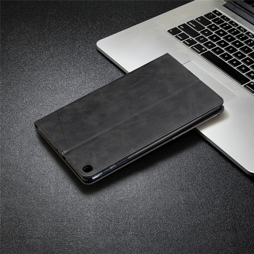 Padrão Geométrico Tampa De Couro Inteligente Com Ranhuras De Placa Para Guia De Galáxias Samsung Um 10,1 (2019) T510 - Preto-8