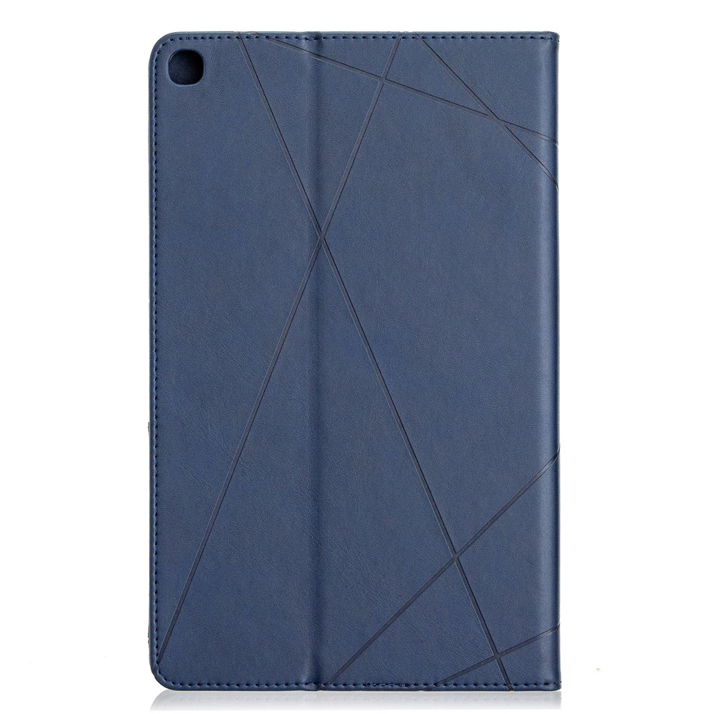 Motif Géométrique Couverture En Cuir À Puce Avec Des Fentes De Cartes Pour Samsung Galaxy Tab A 10,1 (2019) T510 - Bleu-3